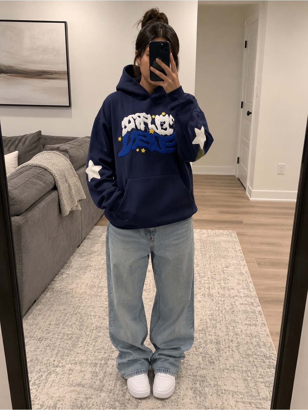 Aelfric Eden Navy and White Pullover large